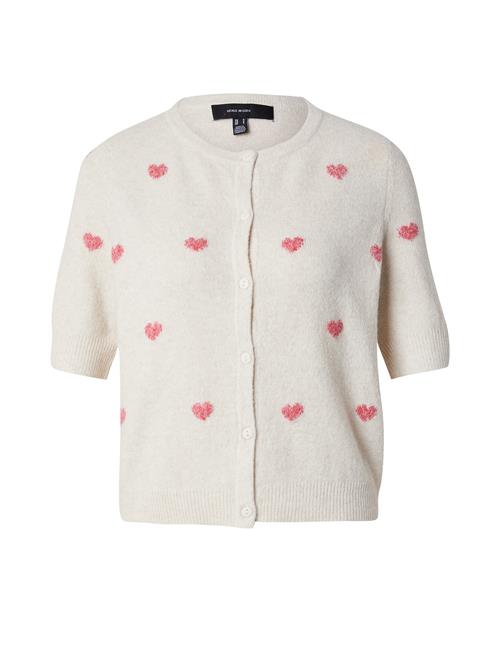 VERO MODA Cardigan 'DOFFY INTARSIA'  creme / cranberry