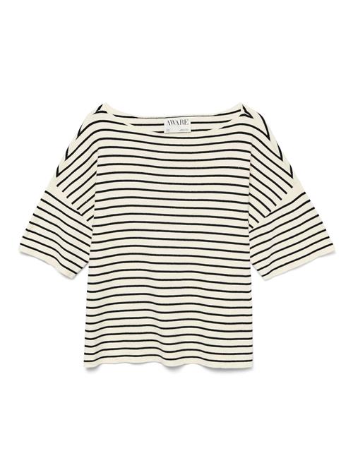 VERO MODA Pullover 'PEONI'  sand / sort