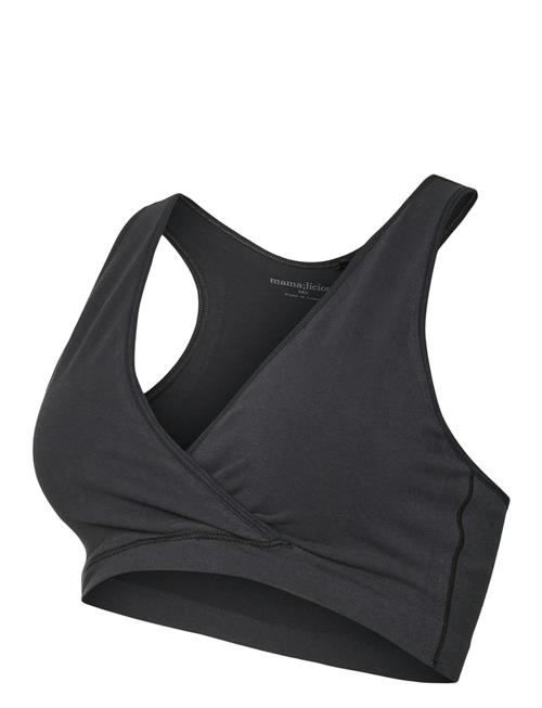 Se Mlcrossy Cotton Bra 2F Noos Mamalicious Black ved Booztlet