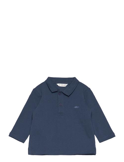 Long Sleeves Cotton Polo Mango Navy