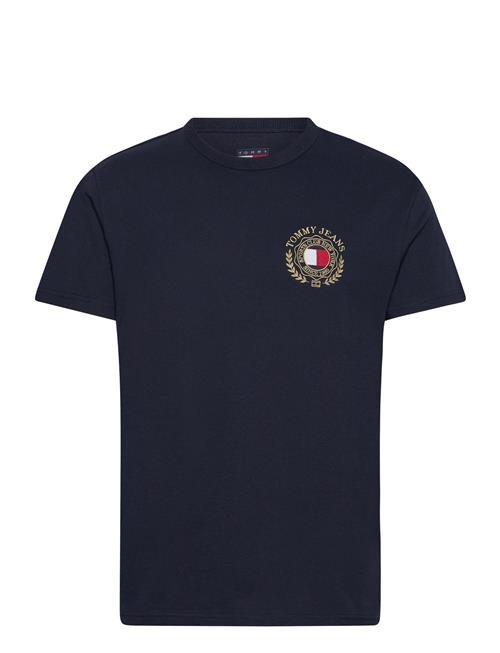 Se Tjm Reg Tommy Crest Tee Tommy Jeans Navy ved Booztlet