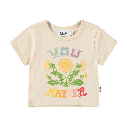Molo Rizzo Short Sleeve T-Shirt You Matter Multi 152 cm  Beige  152 cm  kvinde