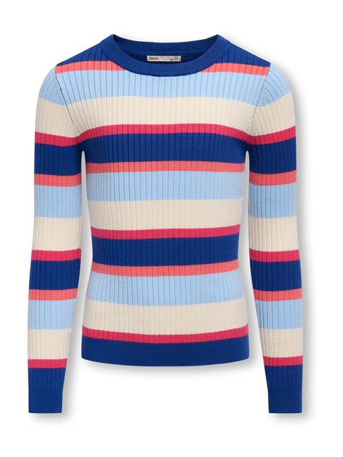 ONLY GIRLS Pullover 'Karol'  beige / blå / lys rød