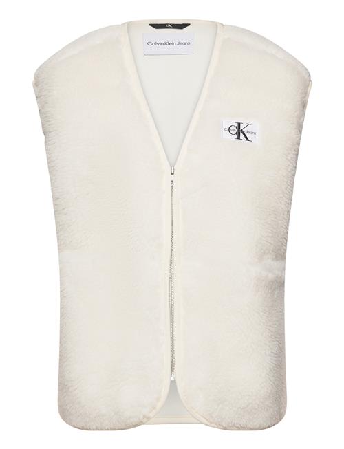 Se Sherpa Vest Calvin Klein Jeans Cream ved Booztlet