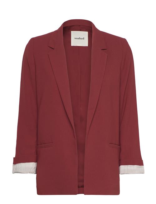 Se Slshirley Fold-Up Blazer Soaked In Luxury Burgundy ved Booztlet