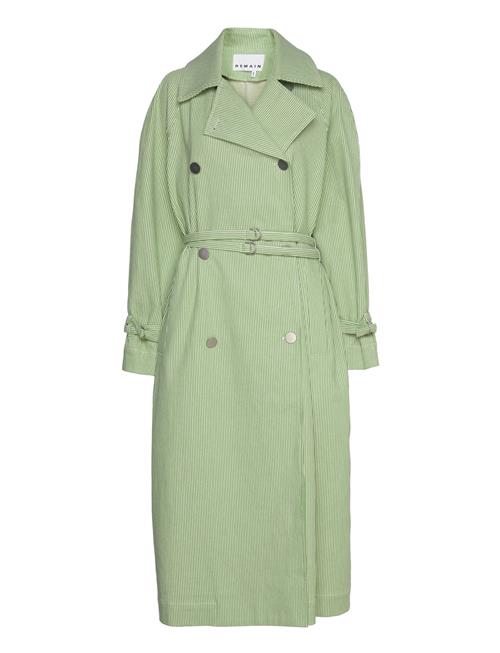 Se Striped Over D Coat REMAIN Birger Christensen Green ved Booztlet