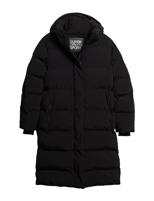 Hooded Longline Puffer Jacket Superdry Sport Black