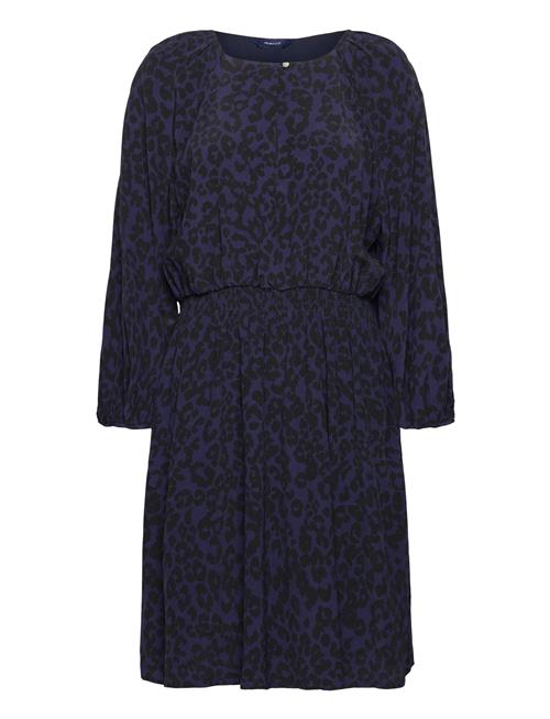 D2. Leopard Boat Neck Dress GANT Navy