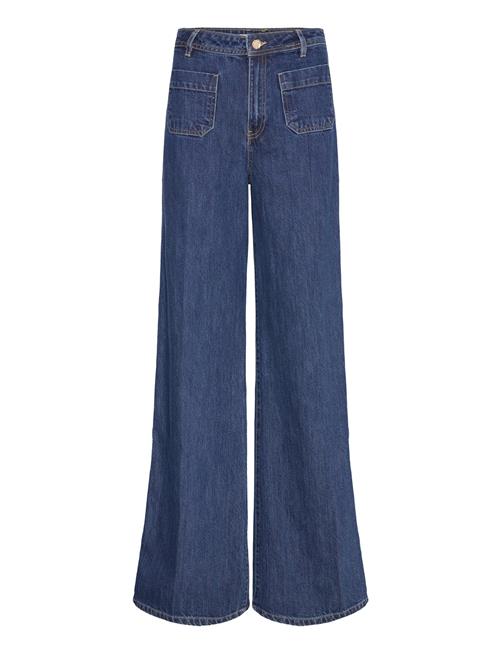 Se Wideleg Jeans With Pockets Mango Blue ved Booztlet