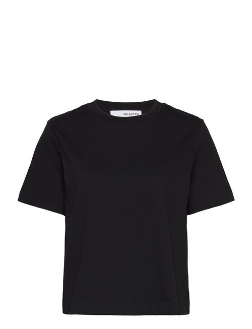 Se Slfessential Ss Boxy Tee Noos Selected Femme Black ved Booztlet