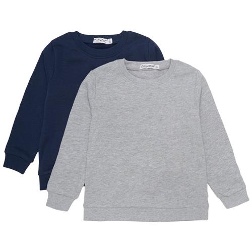 Minymo 2-pak Sweatshirt Grey Melange 80 cm  Grå  80 cm  Unisex