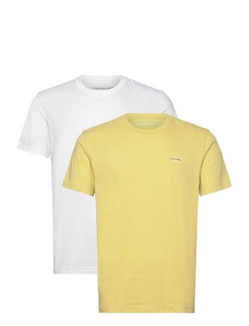 Se 2 Pack Monologo T-Shirt Calvin Klein Jeans Yellow ved Booztlet