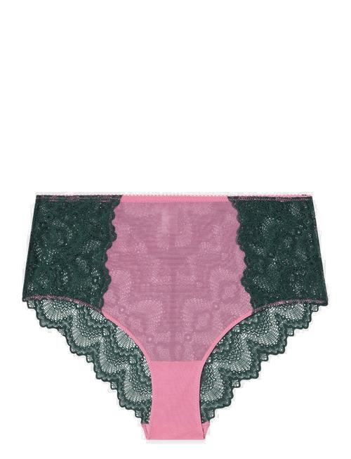 Lace Mesh Highwaist Briefs Understatement Underwear Pink