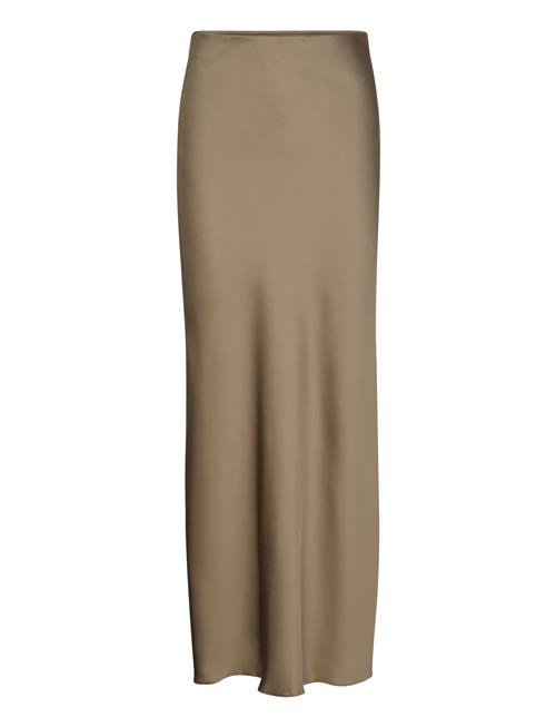 Maxikjol I Satin Lindex Khaki
