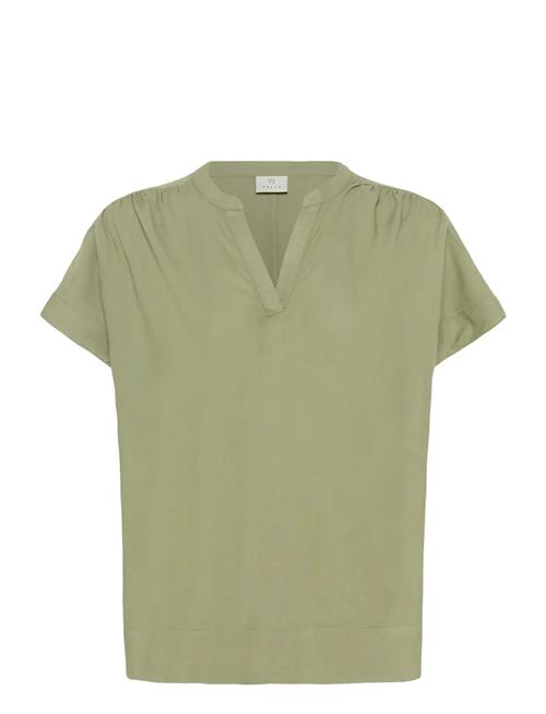 Se Kamilia Wing Sl Blouse Kaffe Green ved Booztlet