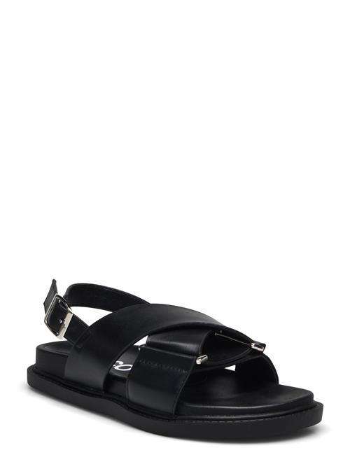 Biaoslo Cross Sandal Faux Leather Bianco Black