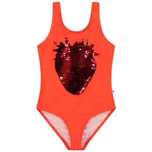 Molo Nika Badedragt Glitter Strawberry 128 cm  Rød  128 cm  Unisex