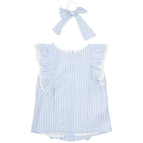 The New Nalani Til Toppen White Swan Striped 5-6 Y  Blå  5-6 år  kvinde