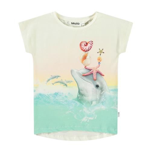 Molo Ragnhilde Short Sleeve T-Shirt Wave Jumping 98 cm  Beige  98 cm  kvinde
