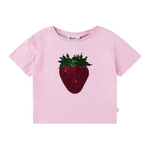 Molo Roseanna T-shirt Glitter Strawberry 122 cm  Lyserød  122 cm  kvinde