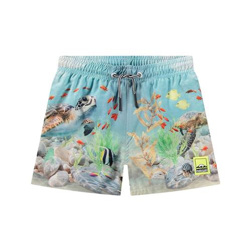 Molo Niko Boardshorts Happy Ocean 110/116 cm  Blå  110/116 cm  Unisex