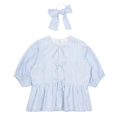 The New Nalani Til Toppen White Swan Striped 3-4 Y  Blå  3-4 år  kvinde