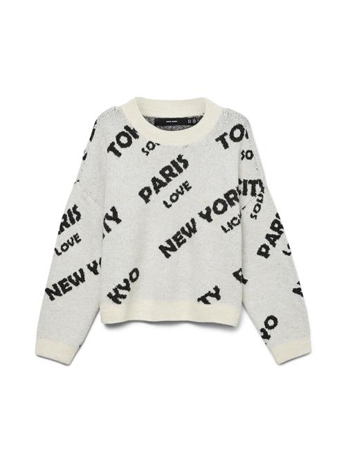 Se VERO MODA Pullover 'VMNEWCITY'  sort / hvid-meleret ved About You