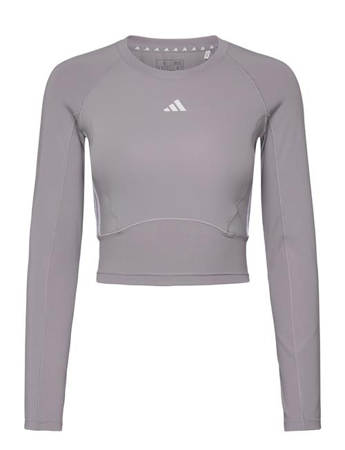 Se Train Essentials Material Mix Long Sleeve Top Adidas Performance Grey ved Booztlet