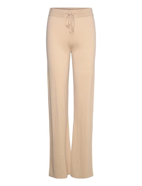 Se Fine Knit Flared Pants Davida Cashmere Beige ved Booztlet