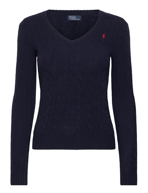 Cable-Knit Wool-Cashmere V-Neck Sweater Polo Ralph Lauren Navy
