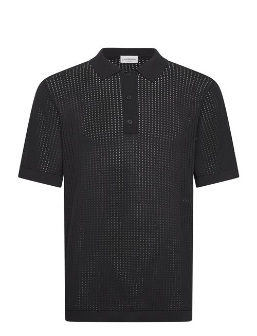 Crochet Knitted S/S Polo Lindbergh Black