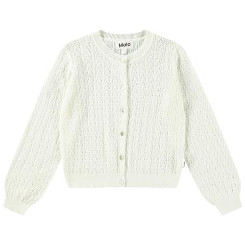 Molo Gillian Knitted Cardigan Crisp White 134/140 cm  Hvid  134/140 cm  kvinde