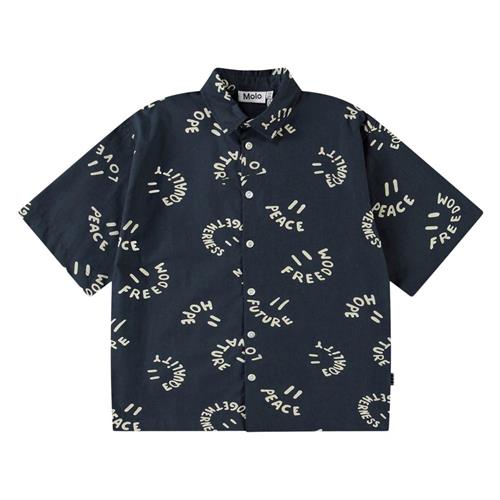 Molo Richie Long Sleeve Shirt Smile Words 122/128 cm  Marineblå  122/128 cm  mand