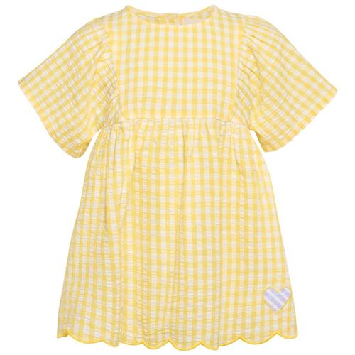 Sissel Edelbo Katrine MINI Kjole Yellow Checks 3-4 Y  Gul  3-4 år  kvinde