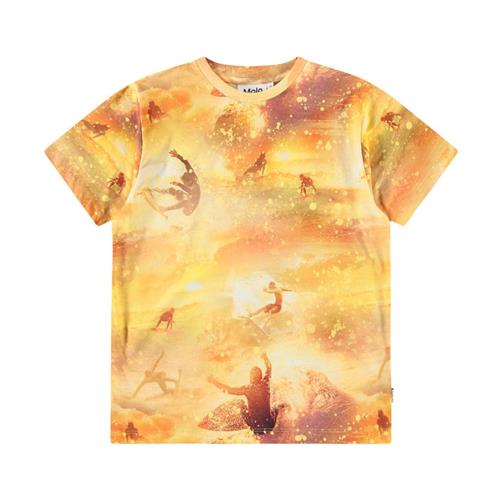 Molo Riley Short Sleeve T-Shirt Golden Surfers 140 cm  Gul  140 cm  mand