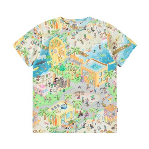 Molo Riley Short Sleeve T-Shirt Pixelcation | Beige | 92 cm