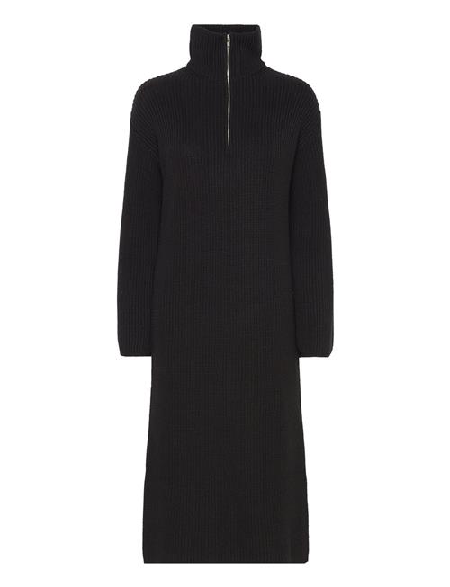 Slfbloomie Ls Knit Dress Half Zip Selected Femme Black