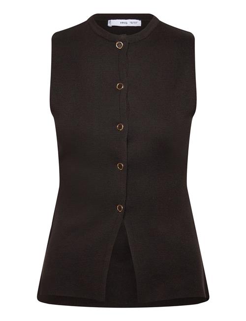 Fine-Knit Waistcoat With Buttons Mango Black