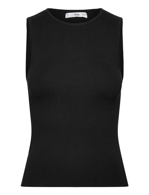 Sleeveless Fitted Knitted Top Mango Black