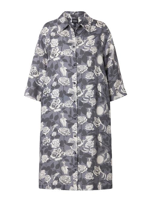 Ulla Popken Blusekjole  basalgrå / mørkegrå / offwhite