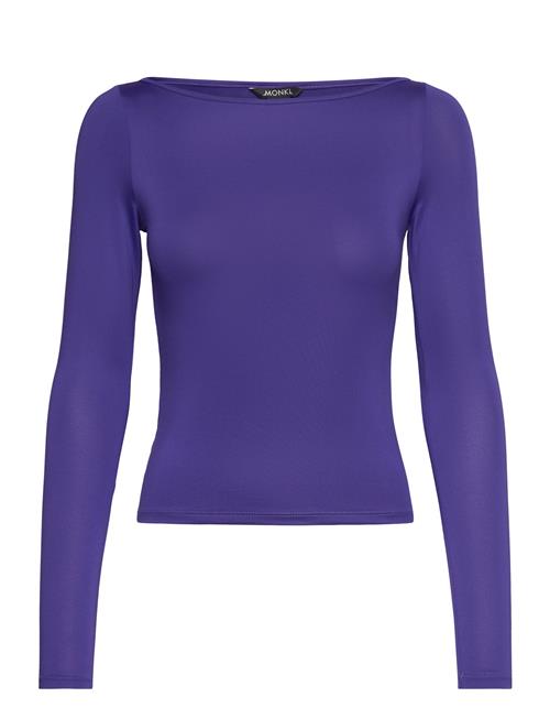 Long Sleeve Boat Neck Top Monki Purple