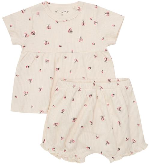 Minymo ShortssÃ¦t - Shorts/T-shirt - Rib - White Swan