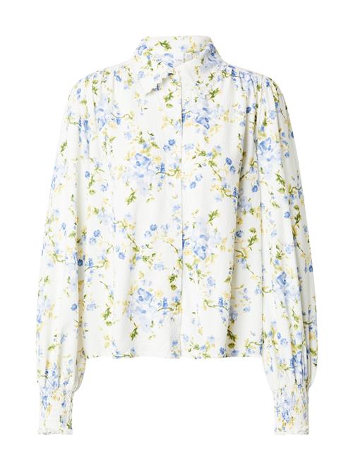 YAS Bluse 'YASTilera'  beige / royalblå / oliven / hvid