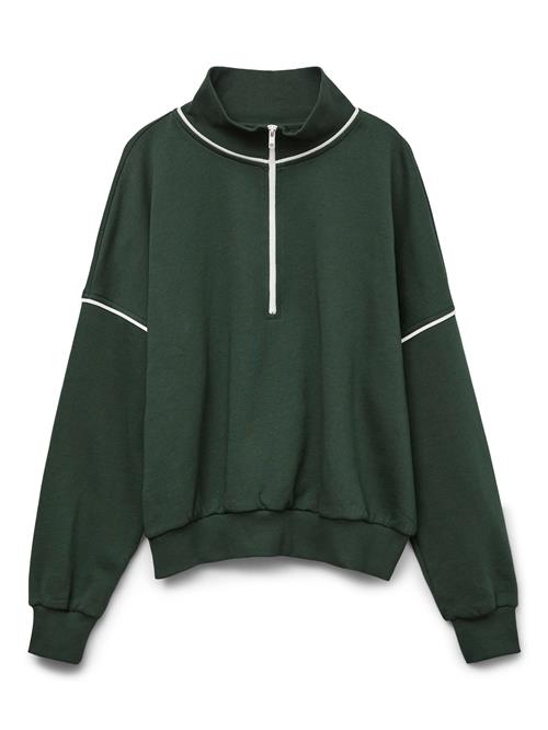 VERO MODA Sweatshirt 'VMKami'  mørkegrøn / hvid