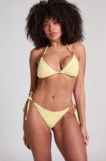 Hunkemöller Cheeky Tanga Bikinitrusse Crochet gul