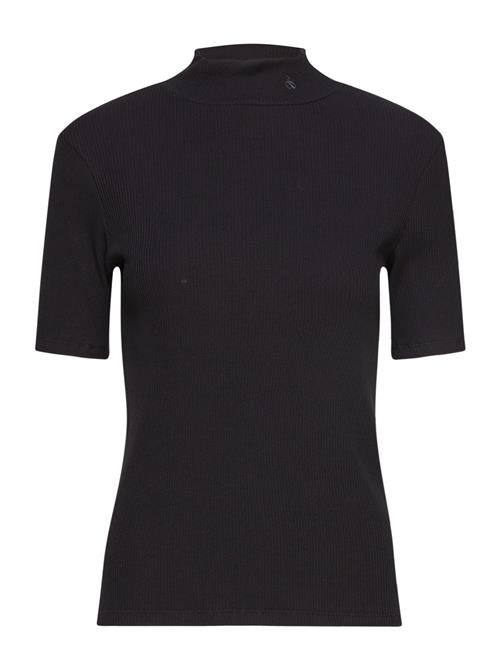 Core Mock Neck Rib T-Shirt Scotch & Soda Black