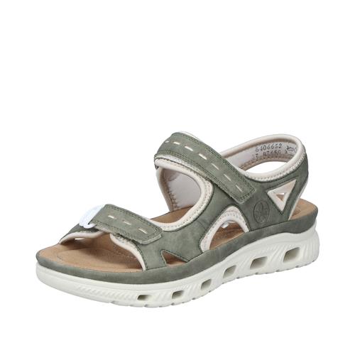 Se Rieker Trekkingsandaler '64066'  grøn / hvid ved About You