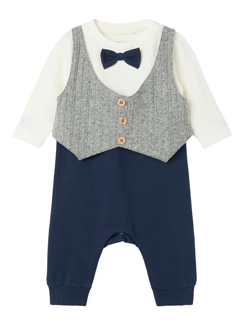NAME IT Overall 'FIDUS'  navy / grå-meleret / hvid