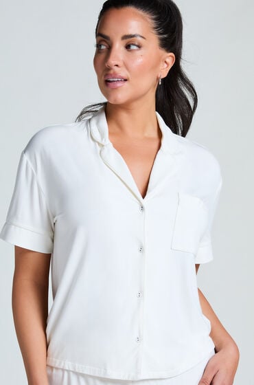 Hunkemöller Kortærmet jerseyjakke Essential Hvid