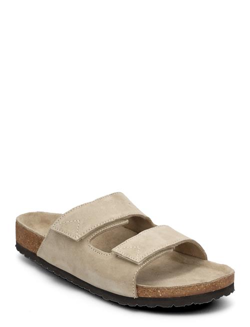 Slhbastian Suede Strap Slider B Selected Homme Beige